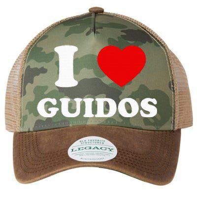 I Love Guidos Funny quote Italian American Legacy Tie Dye Trucker Hat