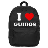 I Love Guidos Funny quote Italian American 16 in Basic Backpack