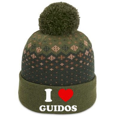 I Love Guidos Funny quote Italian American The Baniff Cuffed Pom Beanie