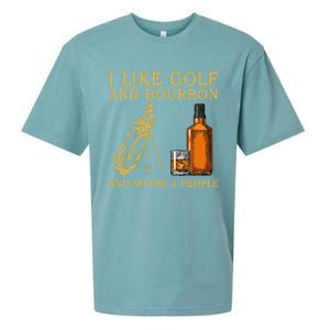 I Like Golf And Bourbon And Maybe 3 People Funny Golf Sueded Cloud Jersey T-Shirt