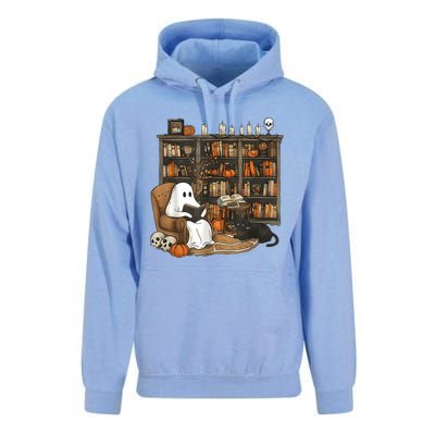 In Library Ghost Reading Books Halloween Librarian Ghost Unisex Surf Hoodie