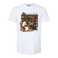 In Library Ghost Reading Books Halloween Librarian Ghost Softstyle CVC T-Shirt