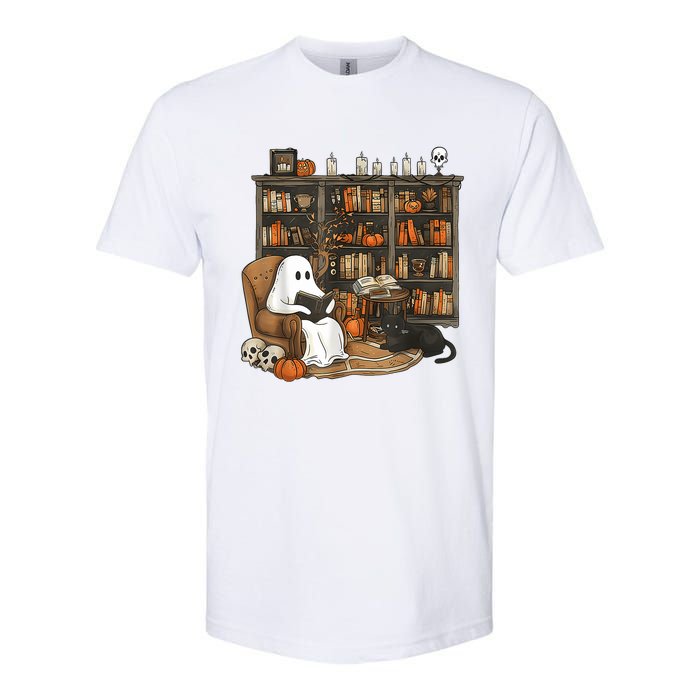 In Library Ghost Reading Books Halloween Librarian Ghost Softstyle CVC T-Shirt