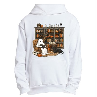 In Library Ghost Reading Books Halloween Librarian Ghost Urban Pullover Hoodie