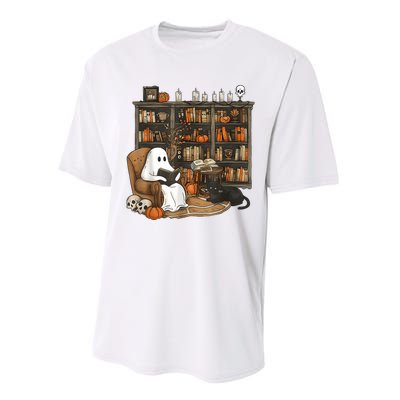 In Library Ghost Reading Books Halloween Librarian Ghost Performance Sprint T-Shirt