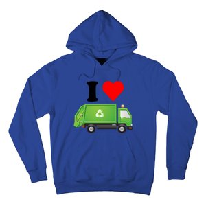 I Love Garbage Truck Lover Recycling Heart Valentines Day Funny Gift Hoodie