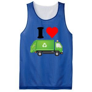 I Love Garbage Truck Lover Recycling Heart Valentines Day Funny Gift Mesh Reversible Basketball Jersey Tank