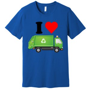 I Love Garbage Truck Lover Recycling Heart Valentines Day Funny Gift Premium T-Shirt