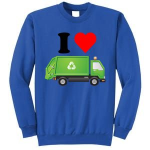 I Love Garbage Truck Lover Recycling Heart Valentines Day Funny Gift Tall Sweatshirt