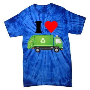 I Love Garbage Truck Lover Recycling Heart Valentines Day Funny Gift Tie-Dye T-Shirt