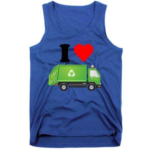 I Love Garbage Truck Lover Recycling Heart Valentines Day Funny Gift Tank Top