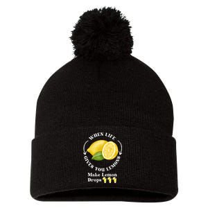 If Life Gives You Lemons Make Lemon Drops Funny Pom Pom 12in Knit Beanie