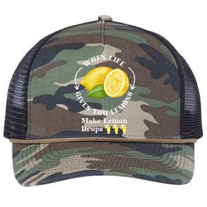 If Life Gives You Lemons Make Lemon Drops Funny Retro Rope Trucker Hat Cap