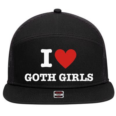 I Love Goth 7 Panel Mesh Trucker Snapback Hat