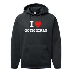 I Love Goth Performance Fleece Hoodie