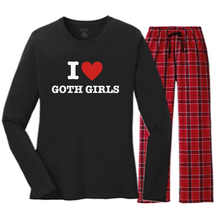 I Love Goth Women's Long Sleeve Flannel Pajama Set 