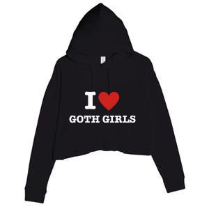 I Love Goth Crop Fleece Hoodie