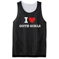 I Love Goth Mesh Reversible Basketball Jersey Tank