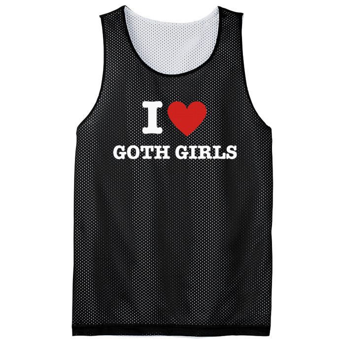 I Love Goth Mesh Reversible Basketball Jersey Tank