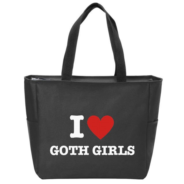I Love Goth Zip Tote Bag