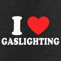 I Love Gaslighting I Heart Gaslighting Funny Gaslight 7 Panel Mesh Trucker Snapback Hat