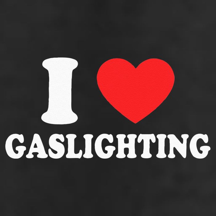 I Love Gaslighting I Heart Gaslighting Funny Gaslight 7 Panel Mesh Trucker Snapback Hat