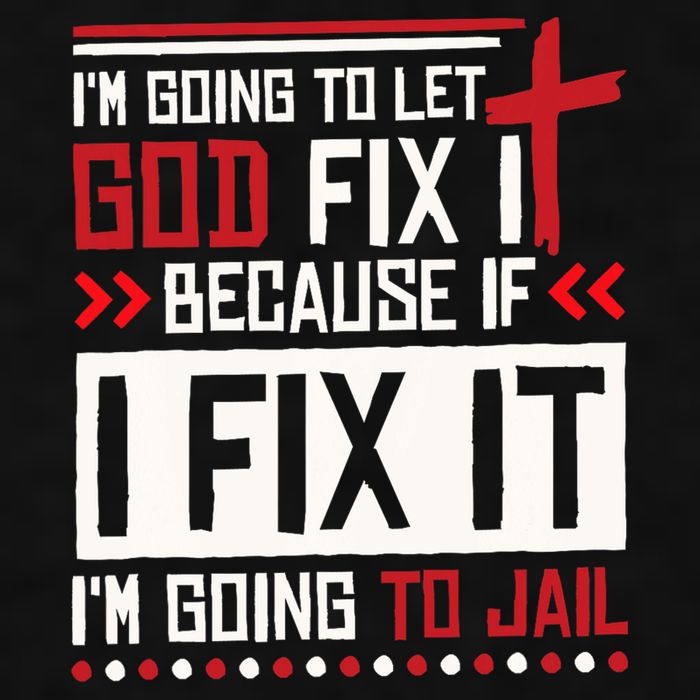 I Let God Fix It Because If I Fix It I'm Going To Jail Retro Ladies PosiCharge Tri-Blend Wicking Tank