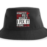 I Let God Fix It Because If I Fix It I'm Going To Jail Retro Sustainable Bucket Hat