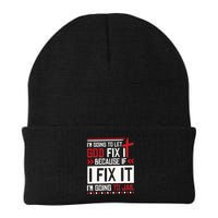 I Let God Fix It Because If I Fix It I'm Going To Jail Retro Beanie