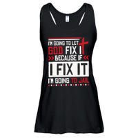 I Let God Fix It Because If I Fix It I'm Going To Jail Retro Ladies Essential Flowy Tank