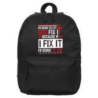 I Let God Fix It Because If I Fix It I'm Going To Jail Retro 16 in Basic Backpack