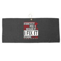 I Let God Fix It Because If I Fix It I'm Going To Jail Retro Large Microfiber Waffle Golf Towel