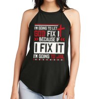 I Let God Fix It Because If I Fix It I'm Going To Jail Retro Women's Perfect Tri Rocker Tank