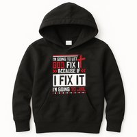 I Let God Fix It Because If I Fix It I'm Going To Jail Retro Kids Hoodie
