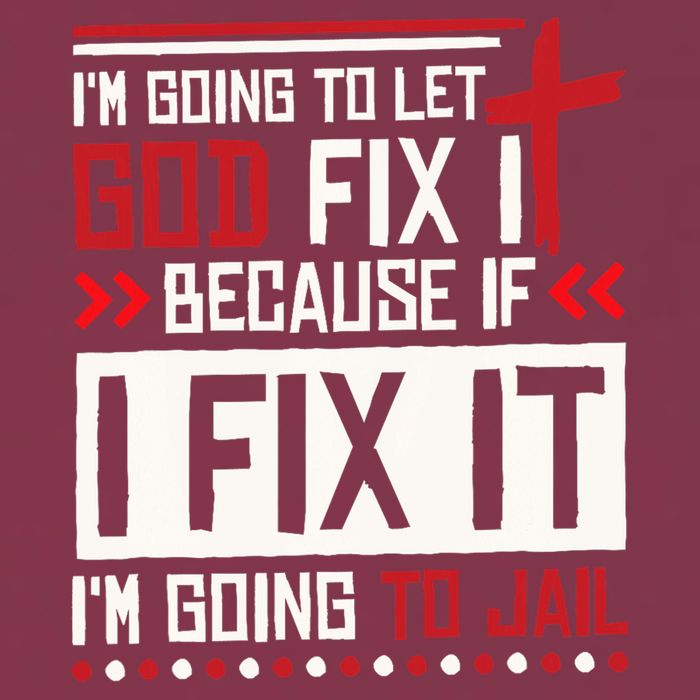 I Let God Fix It Because If I Fix It I'm Going To Jail Retro 16oz Travel Tumbler