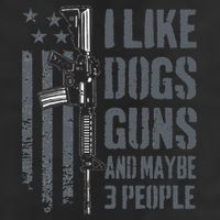 I Like Guns Dogs And Maybe 3 People Funny Dog Lover Gun 7 Panel Mesh Trucker Snapback Hat