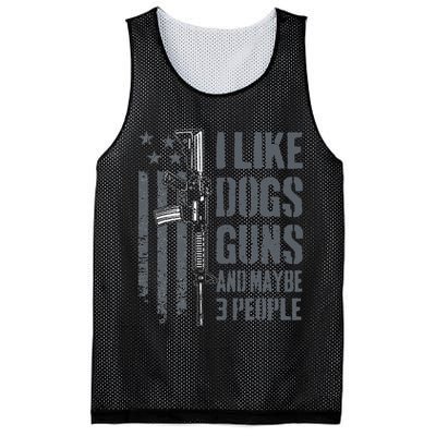 I Like Guns Dogs And Maybe 3 People Funny Dog Lover Gun Mesh Reversible Basketball Jersey Tank