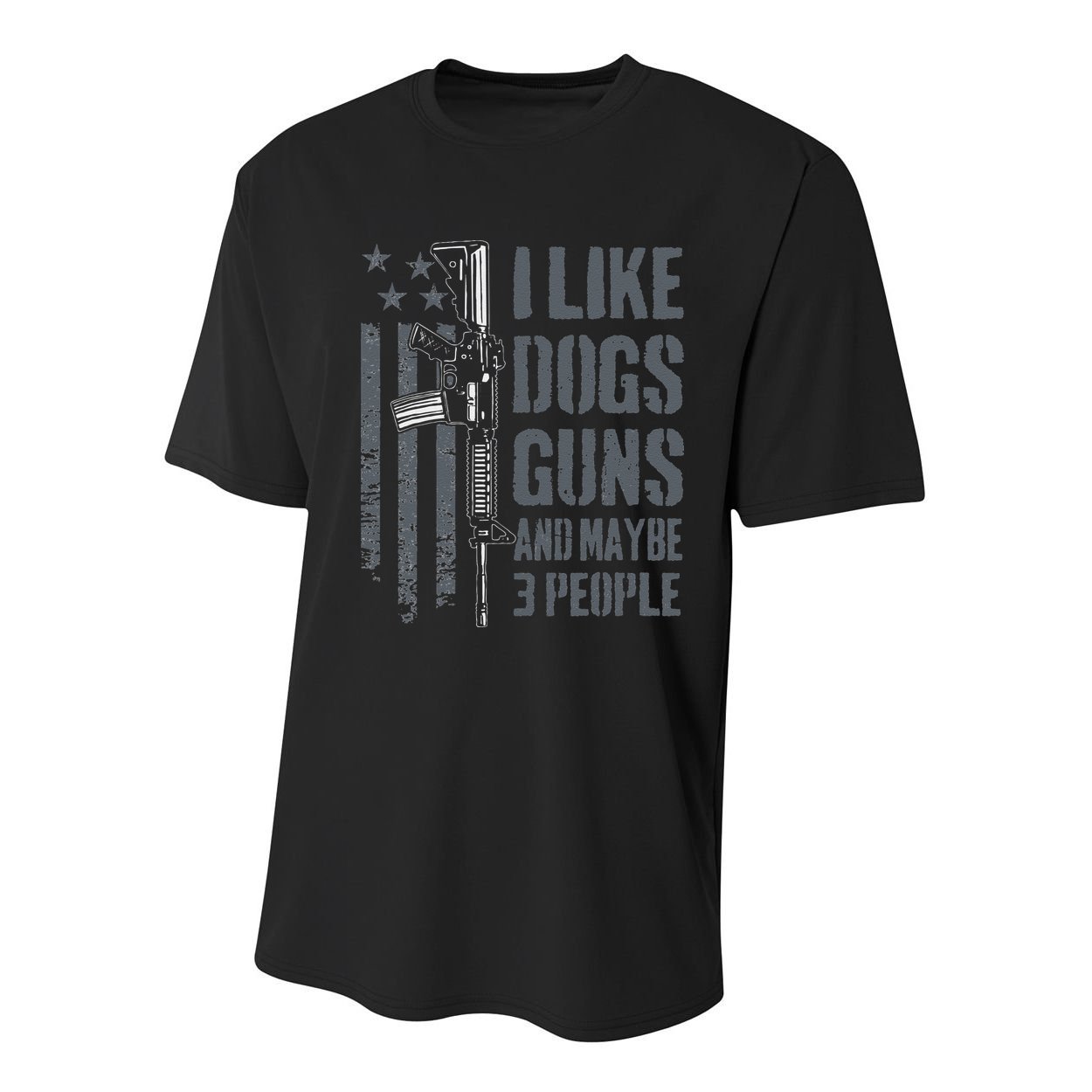 I Like Guns Dogs And Maybe 3 People Funny Dog Lover Gun Youth Performance Sprint T-Shirt