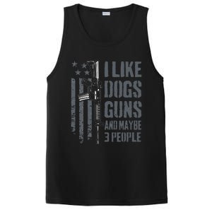 I Like Guns Dogs And Maybe 3 People Funny Dog Lover Gun PosiCharge Competitor Tank