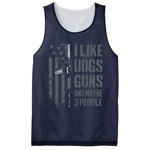 I Like Guns Dogs And Maybe 3 People Funny Dog Lover Gun Mesh Reversible Basketball Jersey Tank