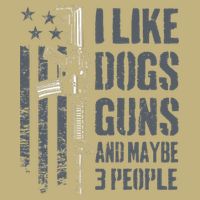 I Like Guns Dogs And Maybe 3 People Funny Dog Lover Gun Hoodie