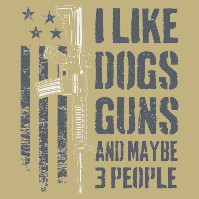 I Like Guns Dogs And Maybe 3 People Funny Dog Lover Gun Hoodie