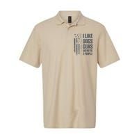 I Like Guns Dogs And Maybe 3 People Funny Dog Lover Gun Softstyle Adult Sport Polo