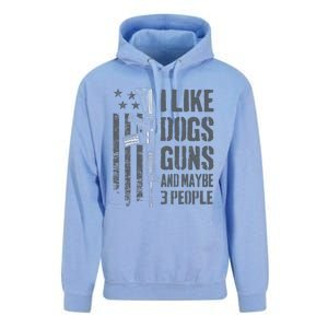 I Like Guns Dogs And Maybe 3 People Funny Dog Lover Gun Unisex Surf Hoodie