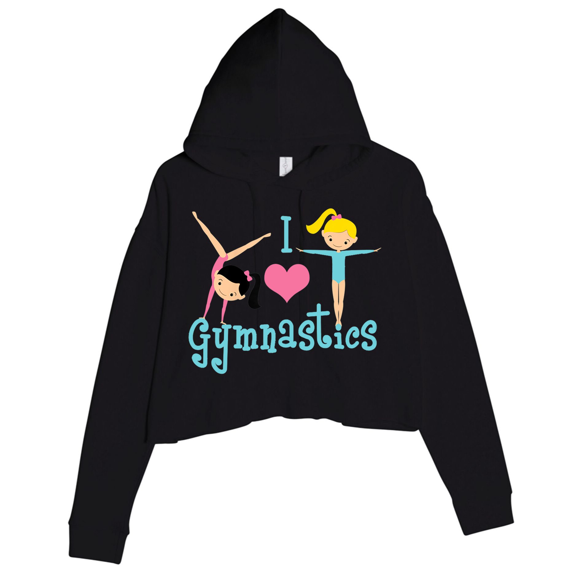 I Love Gymnastics TShirt Crop Fleece Hoodie