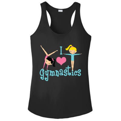 I Love Gymnastics TShirt Ladies PosiCharge Competitor Racerback Tank