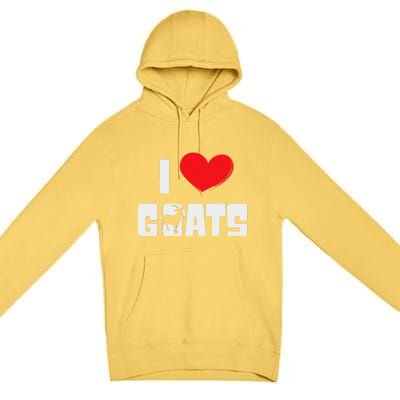 I Love Goats Heart Capricorn Goat Farmer Funny Premium Pullover Hoodie