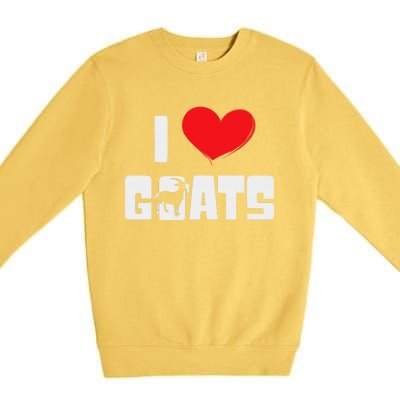 I Love Goats Heart Capricorn Goat Farmer Funny Premium Crewneck Sweatshirt