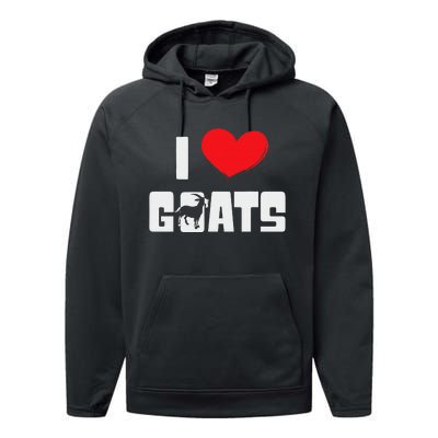 I Love Goats Heart Capricorn Goat Farmer Funny Performance Fleece Hoodie