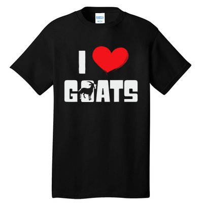 I Love Goats Heart Capricorn Goat Farmer Funny Tall T-Shirt